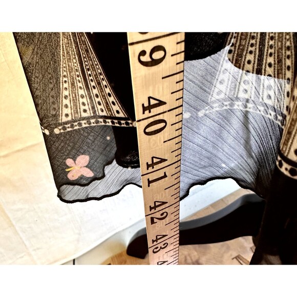 Piccione Piccione by Silvian Heach Black Floral Midi Sleeveless Dress Sz L - Picture 6 of 16